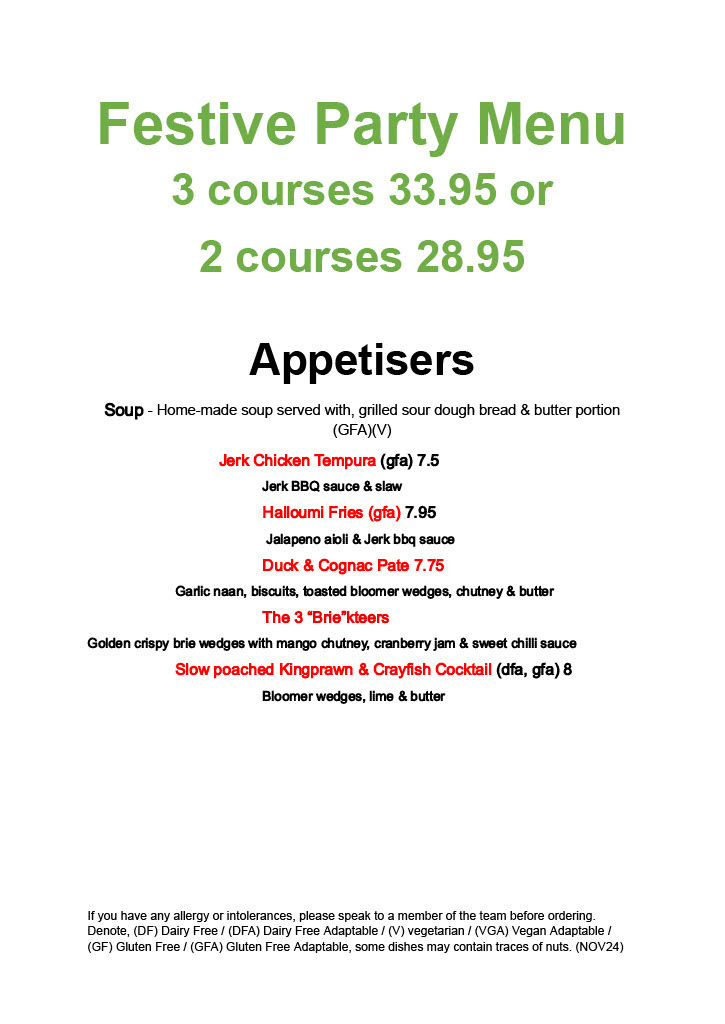 Festive Menu - Appetisers